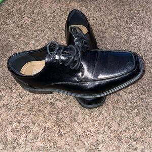Croft & Barrow Dress Shoes Mens US 8.5M Black Leather Square Toe Lace Up 119701